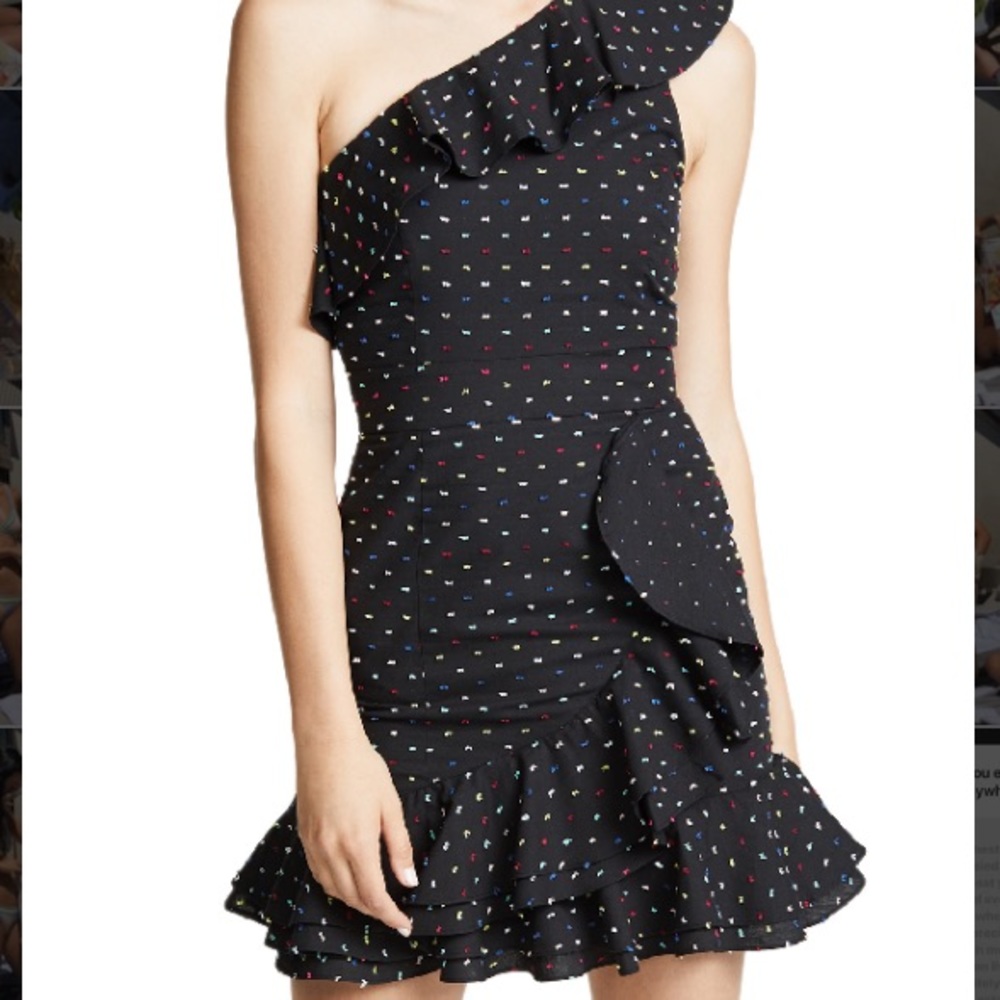 Shopbop wayf black mini dress with dots